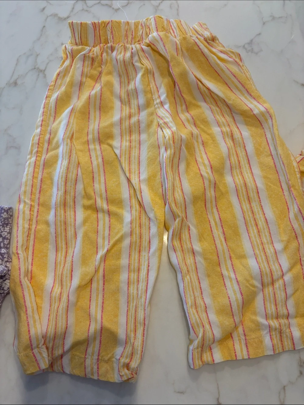 btween Yellow & White Striped Girls Pajama Set